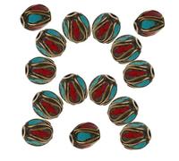 DIYEAH 15pcs Handmade Tibetan Brass Buddha Beads Buddhist Spacer Charms for Jewelry Making Loose Beads for Bracelets Necklaces Earrings Spiritual DIY Craft Accessories