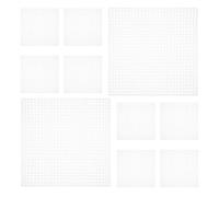 DIYEAH 15pcs Plastic Embroidery Canvas Square Evenly Spaced Mesh and Flat Base, White Plastic Grid Mesh Sheet for Cross Stitch and Crochet Craft, Prevents Bending or Warping, Smooth