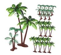 DIYEAH 16 Pcs Tropical Coconut Tree Cake Toppers Plastic Mini Trees Small Designs Charming Birthday Cake Decorations and Party Favors for Hawaiian and Summer Themes