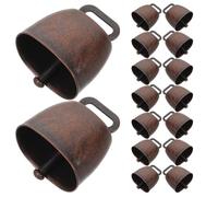 DIYEAH 16pcs Rustic Antique Cowbells for Pets Metal Bells with Clear Loud Sound Anti-Lost Outdoor Cast Iron Bells for Farm Animals and DIY Crafts