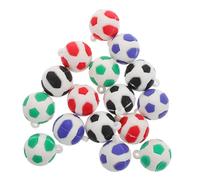 DIYEAH 16pcs Soccer Ball Charms PVC Rubber Sports Craft Beads for DIY Jewelry Making Realistic Football Pendants Red Blue Black Green for Soccer Bracelet Necklace Accessories