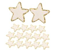 DIYEAH 16pcs Star Sew Patches with Gold Sequin Trim Embroidered Durable Self Adhesive Star Decor for Hats Clothing Jackets Backpacks Jeans for DIY Repairs and Decoration