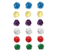 DIYEAH 18pcs Glitter Pom Pom Cat Teaser Tinsel Balls for Kitten Play Interactive Indoor Chase Balls Pet Supplies Random Color