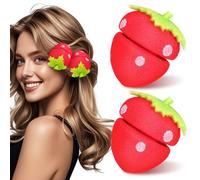 DIYEAH 18pcs Soft Strawberry-shaped Sponge Hair Rollers for Heatless Overnight Curls Sleeping Hair Curlers for Damage-free Styling Curling Tools for Women
