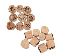 DIYEAH 18pcs Wooden Animal Footprint Stamps Set with Farm and Forest Patterns, Small Size Craft Stamps for Card Making, Scrapbooking, DIY, and Party Favors