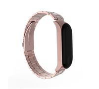 DIYEAH 1pc Metal Wrist Strap Replacement Band Compatible with Mi Band Ergonomic Design Rose Pink for Comfortable Wear Durable and Stylish Accessory for Men and Women