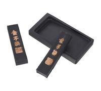 DIYEAH 1set Traditional Chinese Calligraphy Inkstone Set with Ink Stick Rectangle Ink Stone Tray for Authentic Artistry for Practice Drawing and Giving