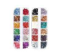 DIYEAH 2 Boxes Colorful 3mm Resin Nail Art Studs for DIY Manicure and Embellishment Flat Back round Nail Jewels with No Fading Suitable and Shoes Decoration at New Year Party