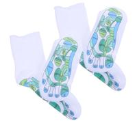 DIYEAH 2 Pairs Foot Massage Socks for Men and Women, Comfortable Breathable Polyester Cotton Reflexology Socks with Palm Design, for Foot Therapy and Travel