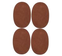 DIYEAH 2 Pairs Sew-on Oval Fabric Elbow Patches for Sweater and Jeans Repair, Camel Pu Leather Sewing Patches with Pre-Reserved Needle Holes for Clothing Restoration and DIY Crafts