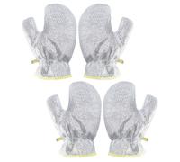 DIYEAH 2 Pairs Steel Wire Cleaning Gloves Non-scratch Waterproof Scrubber Gloves for Kitchen Heavy-duty Dishwashing and Household Cleaning Random Color