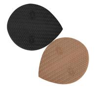 DIYEAH 2 Pcs Anti-Slip Shoe Sole Pads Small Half-Moon Heel Protector Cushions for Sports Shoes and Non-Slip Replaceable Sole Grips in Beige and Black for Foot Health