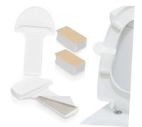 DIYEAH 2 Pcs Self Adhesive Toilet Seat Lifter Tabs Abs Durable Handle for Standard Toilet Lids Easy Installation Bathroom Accessory for Home Office Public Restrooms