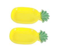 DIYEAH 2 Pcs Small Pet Ceramic Feeding Bowls Pineapple Design, Hamster and Rabbit Food Basins for Cage Use