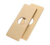 DIYEAH 2 Pcs Stainless Steel Sink Hole Covers Rectangle Deck Plate for Bathroom Kitchen Faucet Mixer Tap Golden Escutcheons for Pipe Hole Protection and Stylish Basin Faucet Upgrade