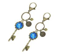 DIYEAH 2 Pcs Twelve Luminous Starry Gem Keychain Pendant for Backpacks