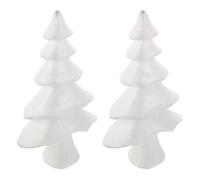 DIYEAH 2 Pcs White Foam Christmas Tree Shape Ornament for DIY Desktop Decor
