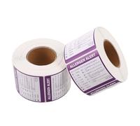 DIYEAH 2 Rolls Allergen Label Stickers for Commercial Catering Food Allergy Warning Markers Professional Allergen Indicator Tags Clear Allergy Risk Notice for Food Safety Management