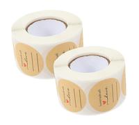 DIYEAH 2 Rolls Kraft Paper Baking Labels for Jars Round Self-Adhesive Seal Stickers for Homemade Food Packaging Cookie Bags and Mason Jar Canning Freshness Preservation and Decorative Use