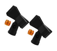 DIYEAH 2 Sets Adjustable Microphone Clip Holder Mic Mount with Male to Female Screw Adapter Reliable Spring Clamp for Wired Wireless Microphones for Studio and Live Performance