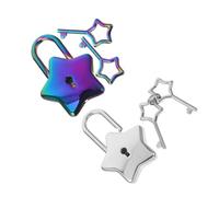 DIYEAH 2 Sets Cute Star Shaped Mini Padlocks with Key Portable Lock for Journal Notebook Jewelry Box Backpack Cabinet and Luggage Durable Travel Friendly Design