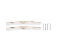 DIYEAH 2 Sets European Style Drawer Handle Cabinet Door Pulls for Wardrobe | Zinc Alloy Build, White Finish, 96mm Size, Kitchen and Living Room Use, Cabinet Handles Gold