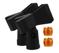 DIYEAH 2 Sets Microphone Stand Clip with Copper Threads Adjustable Mic Holder Spring Clamp for Wired Wireless Mics Includes Male to Female Adapter for Recording Streaming