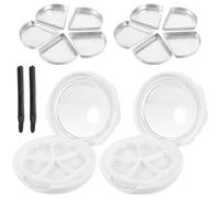 DIYEAH 2 Sets Refillable Lipstick Containers with Aluminum Palette and Mirror Brush Travel Cosmetic Subpackaging Box DIY 5-color Lipstick Pressing Case for Makeup Storage Assorted style