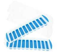 DIYEAH 2 Sets Silicone Strip-Type Ice Cube Molds with Lids Reusable Ice Tray for Freezer Smooth Surface Easy-Clean for Cold Drinks and Cocktails