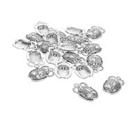 DIYEAH 20 Pcs Egyptian Sacred Beetle Charms with Crystal Inlay Silver Pendants for DIY Necklace and Bracelet Making Symbol of Luck and Protection Jewelry Accessories