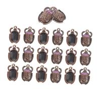 DIYEAH 20 Pcs Retro Egyptian Beetle Pendants with Intricate Crystal Inlays Purple Sacred Scarab Charms for DIY Jewelry Making Necklace and Bracelet Accessories Ancient Luck Symbol