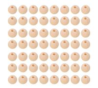 DIYEAH 200pcs 14mm Unfinished Wooden Craft Beads with 4mm Hole - Natural Wood Spheres for Macrame Plant Hangers, Jewelry Making, Weaving, and School Projects