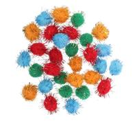 DIYEAH 200pcs Colored Pom Pom Balls for Crafts Fuzzy DIY Making Accessories with Grass Green Blue Golden Yellow Creative Decoration for Hats Shoes Clothing Bags