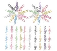 DIYEAH 200pcs Colorful Musical Note Paper Clips Treble Clef Bookmark Clips with Fade Resistant Coating Portable Metal for Office School Music Teachers and Book Organization