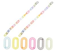 DIYEAH 200pcs Matte Rainbow Acrylic Chain Links Oval Quick Linking Clips for Jewelry Purse Bag DIY Craft Making Durable Lightweight Accessories
