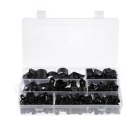 DIYEAH 200pcs Nylon Cable Clips Clamp Kit R Type Wire Management Fasteners for Organizing Power Cords Reusable Plastic Clips for Home Office and Car Use