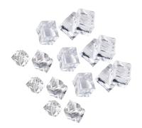 DIYEAH 200pcs Reusable Acrylic Fake Ice Cubes White Artificial Ice Blocks Shiny under The Sun for Home Bar Decorating Items and Display Photo Props
