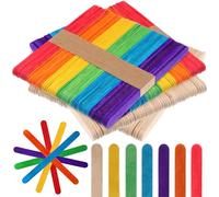 DIYEAH 200Pcs Wooden Craft Sticks Ice Cream Popsicle Wide Lollipop Sticks for DIY Art Projects and Baking Decorations