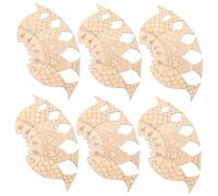 DIYEAH 200pcs Wooden Fish Wall Art Rustic Nautical Hanging Fish Decorations for DIY Painting Coastal Mediterranean Style Home Decor Sculpture Craft