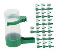 DIYEAH 20pcs Bird Cage Water Bottle for Bird Cage Spillproof Plastic Parakeet Feeders with Easy to Refill Design Green for Parrots
