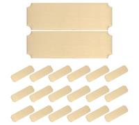 DIYEAH 20pcs Blank Metal Name Tag Badge - Stainless Steel Rectangular Plate for Office Desk Teacher Present Classroom Employee Golden