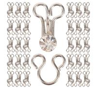 DIYEAH 20Pcs Diamond Style Invisible Sewing Hooks and Eyes Closure Metal Buckles for Cheongsam Bra Sturdy Sturdy Clothing Projects 0.67 Inch