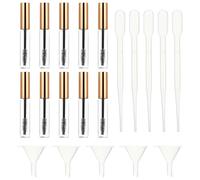 DIYEAH 20Pcs Empty Mascara Tubes Kit with Wands, Funnels and Transfer Pipettes, Plastic Refillable Eyelash Containers for DIY Mascara, Travel Use