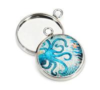 DIYEAH 20pcs Fish Pattern Glass Patch Stickers Mixed Colors DIY Jewelry Craft Gemstone Decals for Earrings Cufflinks Clock Vase Decoration Random Color