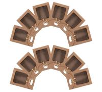 DIYEAH 20pcs Kraft Paper Bags with Window and Handle Elegant Stand up Packaging Bags with Ribbon Bow Detail Easy Open Protecting Goods from Damage for Special Occasion Festive Giftgiving