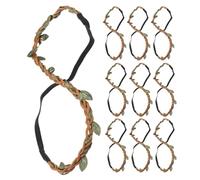 DIYEAH 20pcs Leaf Woven Headbands for Women, Decorative Faux Leaf Hair Wreath Accessories, DIY Braided Floral Hairbands for Party and Festival Hair Decor
