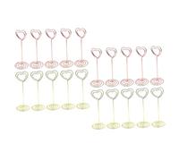 DIYEAH 20pcs Metal Photo Card Holders with Heart Design Reusable Iron Picture Clips for Wedding Table Centerpieces Memo Note Stands Elegant Place Card Display for Party Decorations