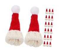 DIYEAH 20pcs Mini Knitted Hats: Tiny Snowman Hats Crafts - Decorative Hand Crafted Ornaments - Soft Yarn Material For Holiday Decor