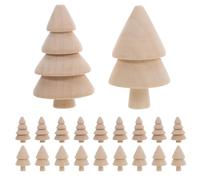 DIYEAH 20pcs Mini Wooden Christmas Tree Unfinished Wood Miniature Trees for Christmas Crafts Peg People Nature Table and Small World Play