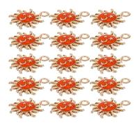 DIYEAH 20pcs Orange Alloy Sun Pendants with Happy Face, Mini Keychain Charms for DIY Jewelry Making, Handmade Bracelet and Necklace Craft Accessories for Fun Key Charm Decorations